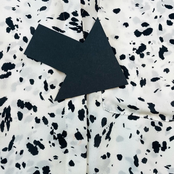 HAUTE HIPPIE • Dalmatian Print Semi-Sheer Button-Down Long Sleeve Shirt - Picture 7 of 11